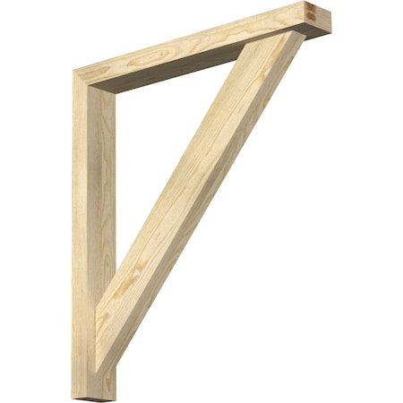 Ekena Millwork Traditional Block Rough Sawn Bracket w/ Offset Brace, Douglas Fir, 4"W x 28"D x 32"H BKT0402X28X32TRA05RDF